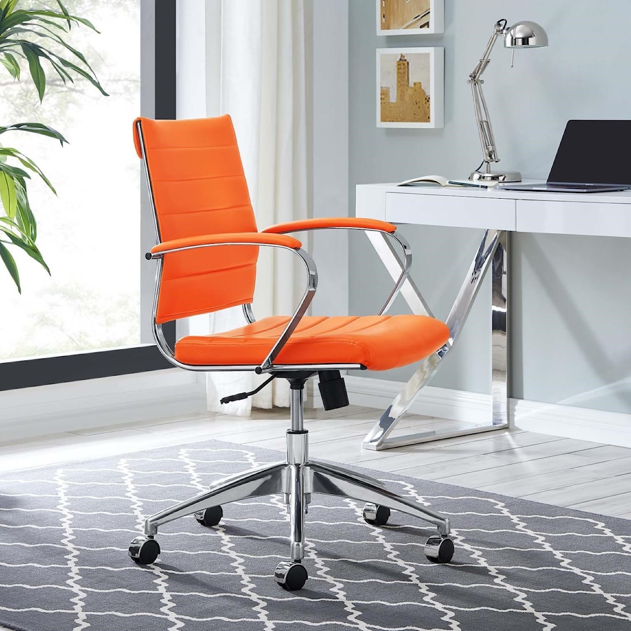 Modway Home Office Jive Mid Back Office Chair In Orange