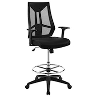 Extol Mesh Drafting Chair In Black