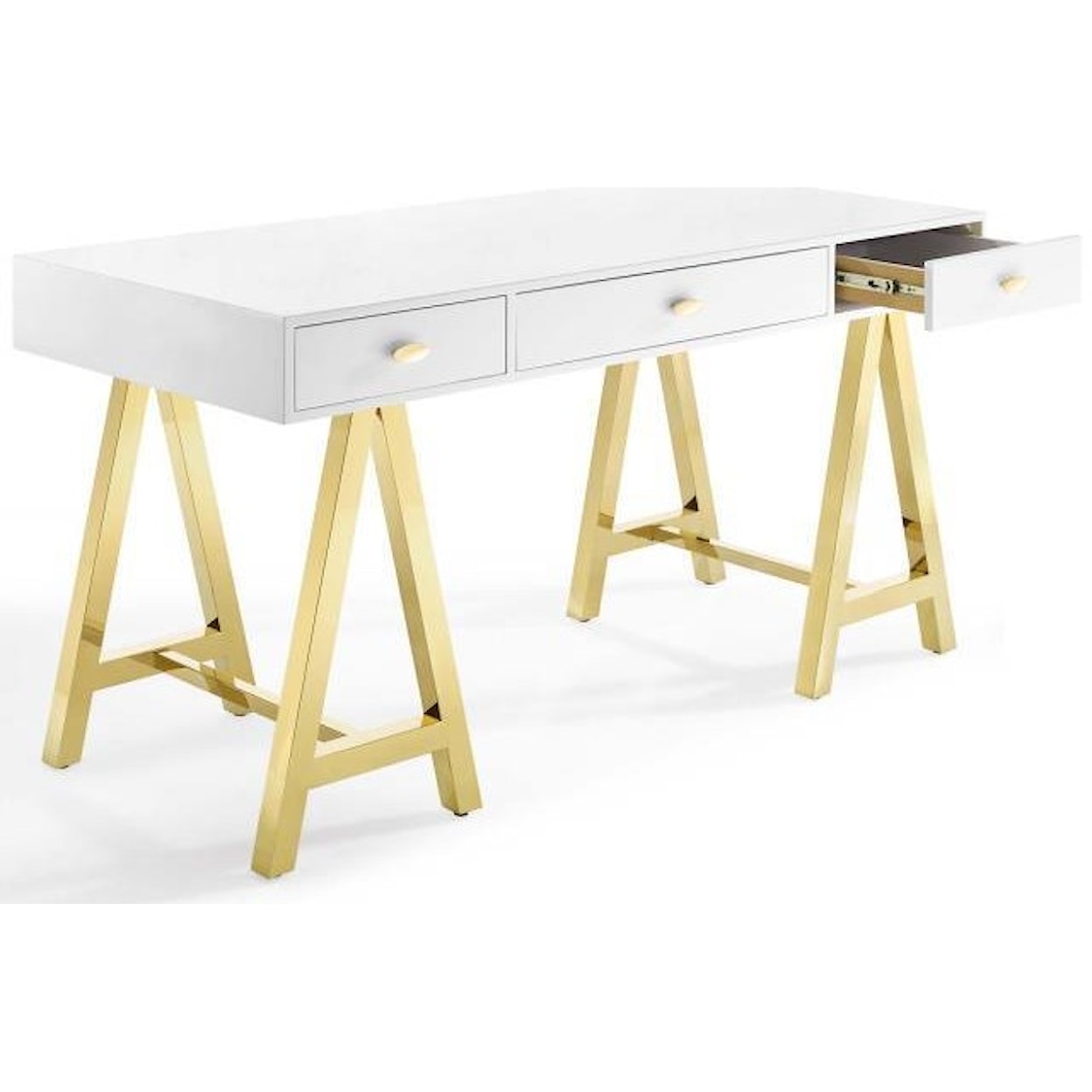 Modway Home Office Jettison Office Desk In Gold White