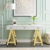 Modway Home Office Jettison Office Desk In Gold White