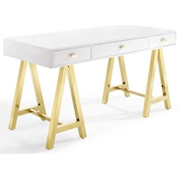 Jettison Office Desk In Gold White