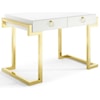 Modway Home Office Ring Office Desk In Gold White
