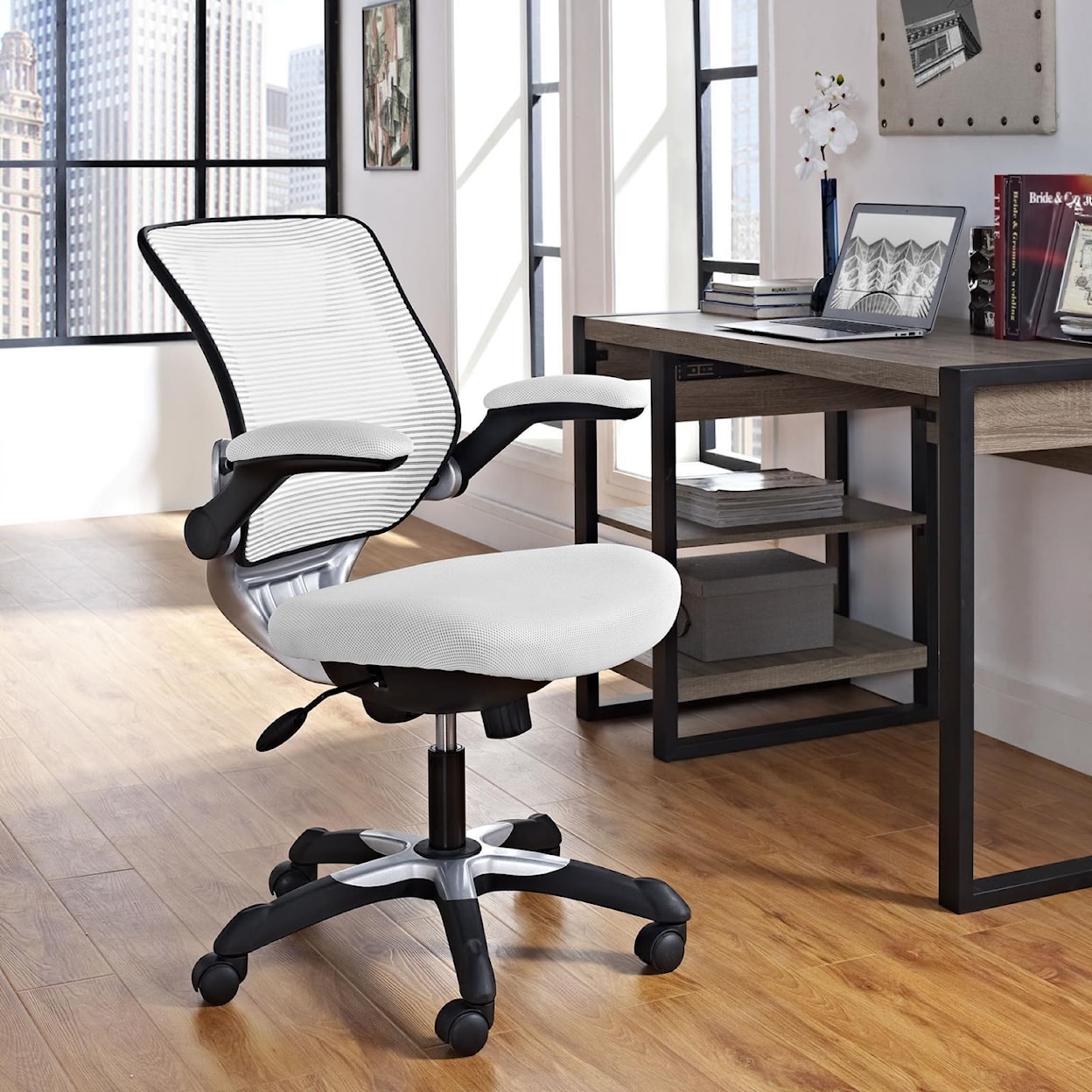 Modway Home Office Edge Mesh Office Chair In White