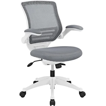 Edge White Base Office Chair In Gray