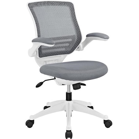 Edge White Base Office Chair In Gray