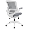 Modway Home Office Edge White Base Office Chair In Gray