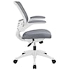 Modway Home Office Edge White Base Office Chair In Gray