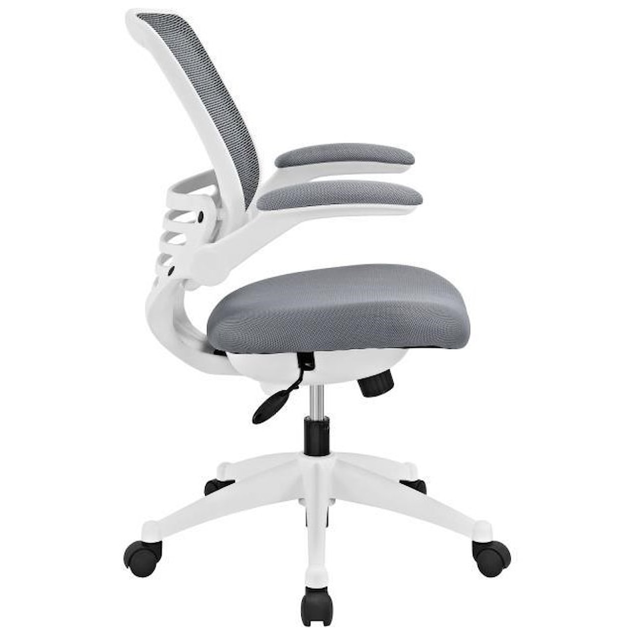 Modway Home Office Edge White Base Office Chair In Gray