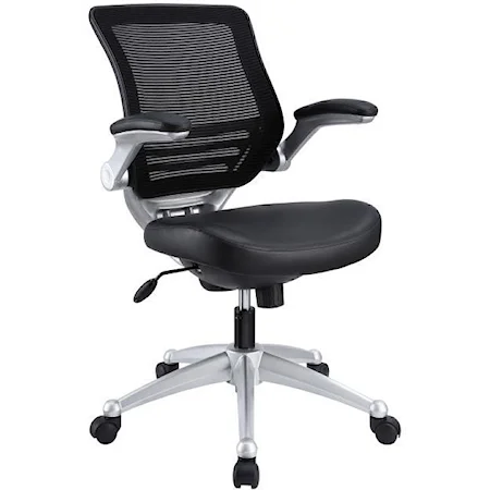 Edge Leather Office Chair In Black