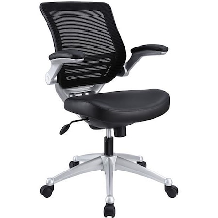 Edge Leather Office Chair In Black
