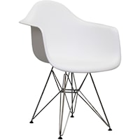 Modern Dining Armchair with Plastic Chair