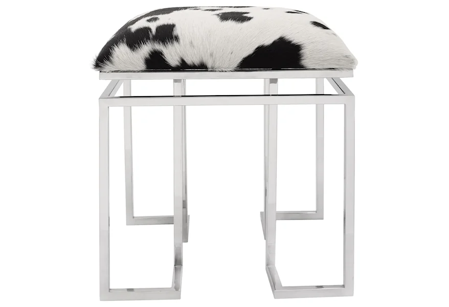 Appa Cowhide Square Stool by Moe's Home Collection at Fashion Furniture