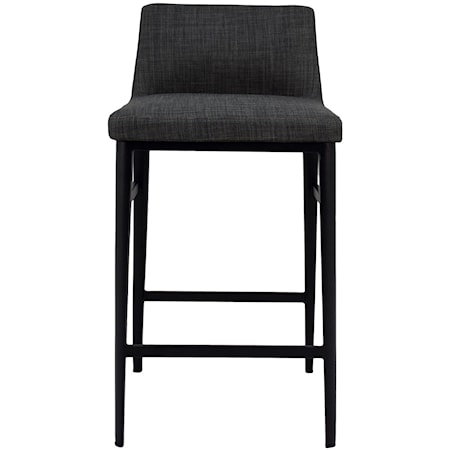 Charcoal Mid-Century Modern Counter Stool