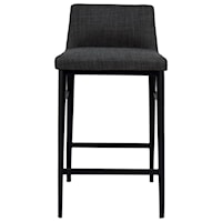 Charcoal Mid-Century Modern Counter Stool