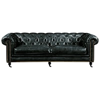 Tufted Top Grain Leather Sofa