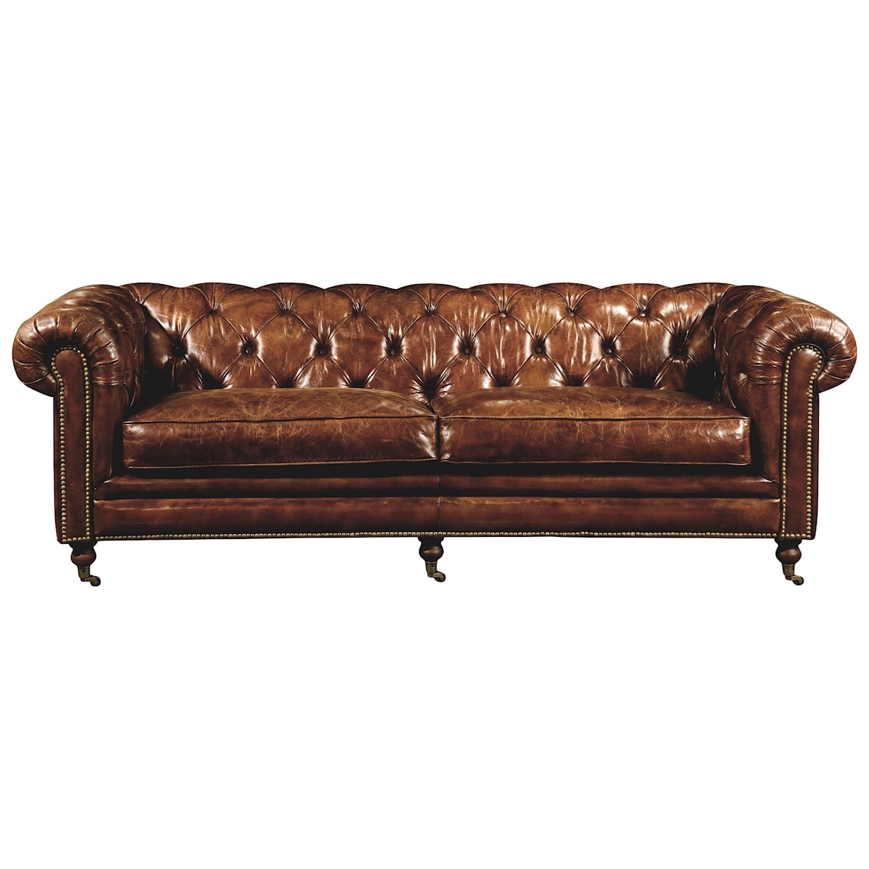 Moe's Home Collection Birmingham Tufted Top Grain Leather Sofa