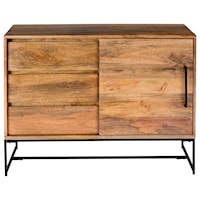 Rustic Solid Wood Small Sideboard with 3 Drawers