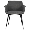 Moe's Home Collection Dining Chairs Ronda Upholstered Arm Chair with Steel Legs