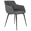 Moe's Home Collection Dining Chairs Ronda Upholstered Arm Chair with Steel Legs