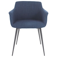 Ronda Upholstered Arm Chair with Steel Legs