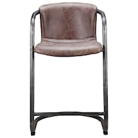 Freeman Counter Stool with Leather Seat