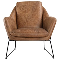 Club Chair with Splayed Metal Base
