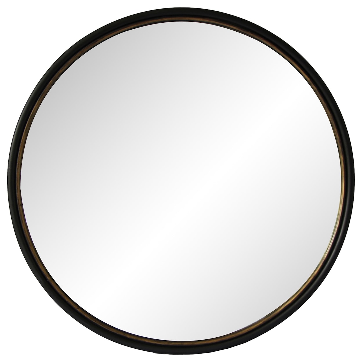 Moe's Home Collection Mirrors and Screens Sax Round Mirror with Brushed Gold Trim