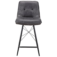 Contemporary Counter Stool with with Upholstered Seat and Back