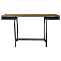 Industrial Desk with Solid Mango Wood Top