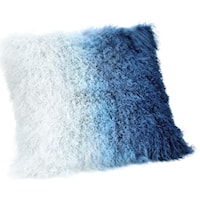 Lamb Fur Pillow Blue Spectrum