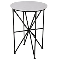 Contemporary Accent Table with Marble Top