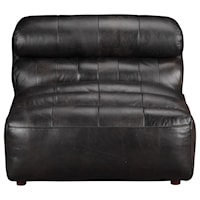 Channel Tufted Leather Slipper Chair