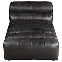 Channel Tufted Leather Chaise