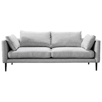 Contemporary Loose Cushion Sofa with Track Arms and Solid Wood Legs