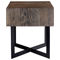 Rustic Side Table with Drawer