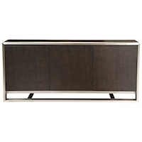 Dark Brown Sideboard with Stainless-Steel Frame