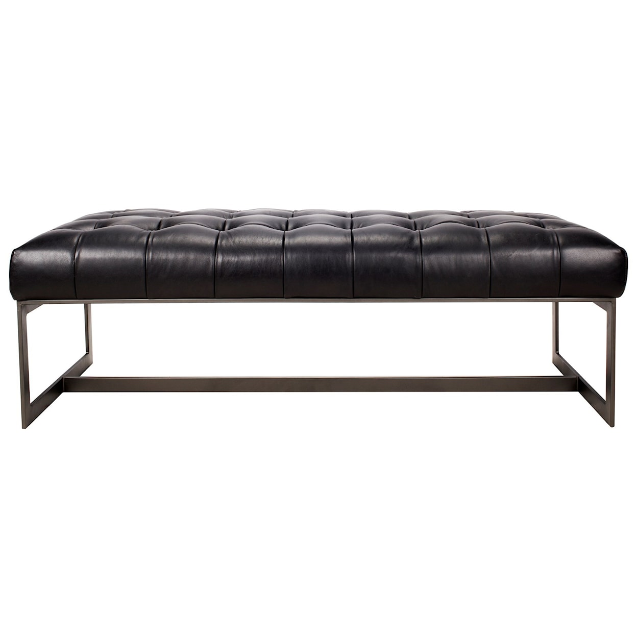 Moe's Home Collection Wyatt Leather Bench Black