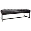 Moe's Home Collection Wyatt Leather Bench Black