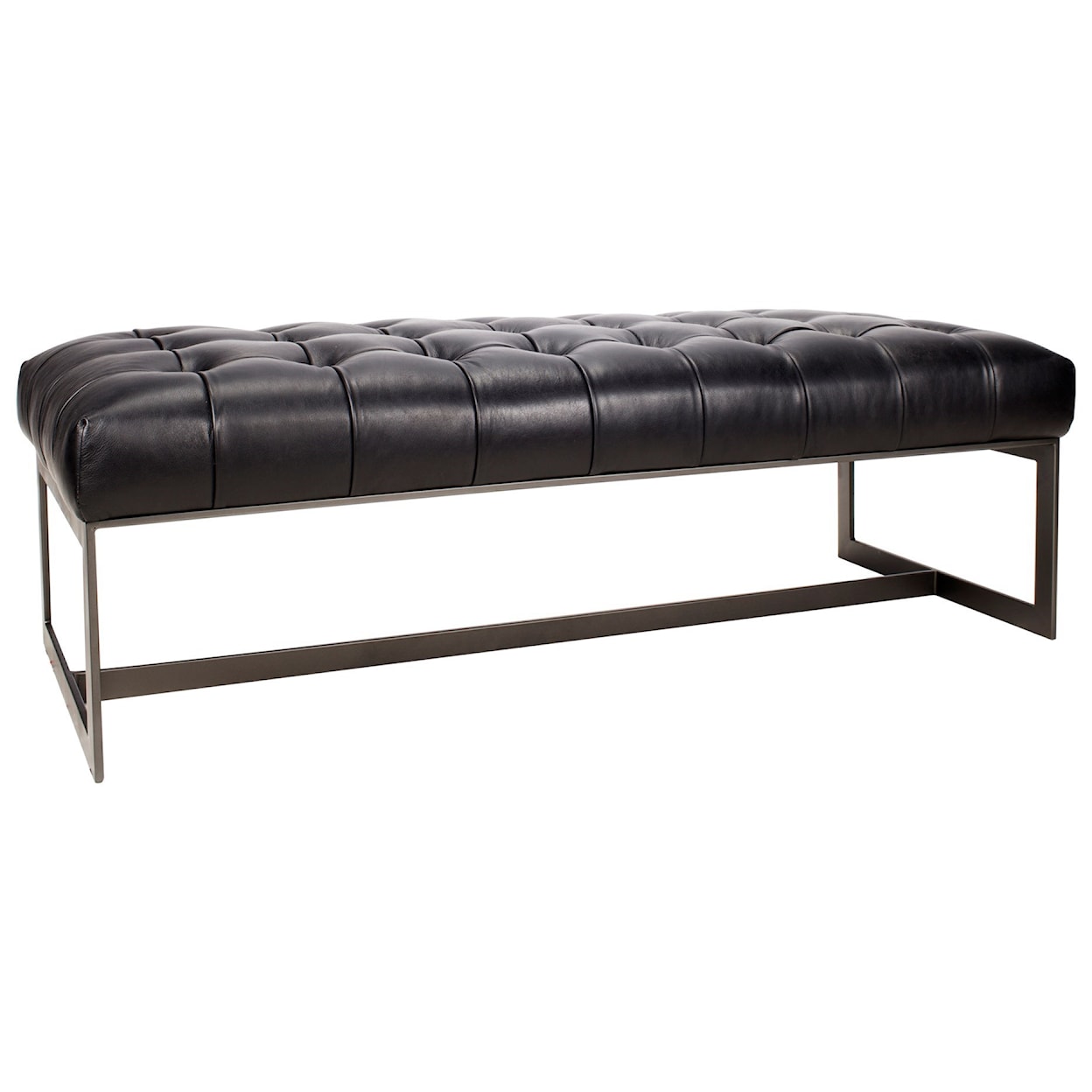 Moe's Home Collection Wyatt Leather Bench Black