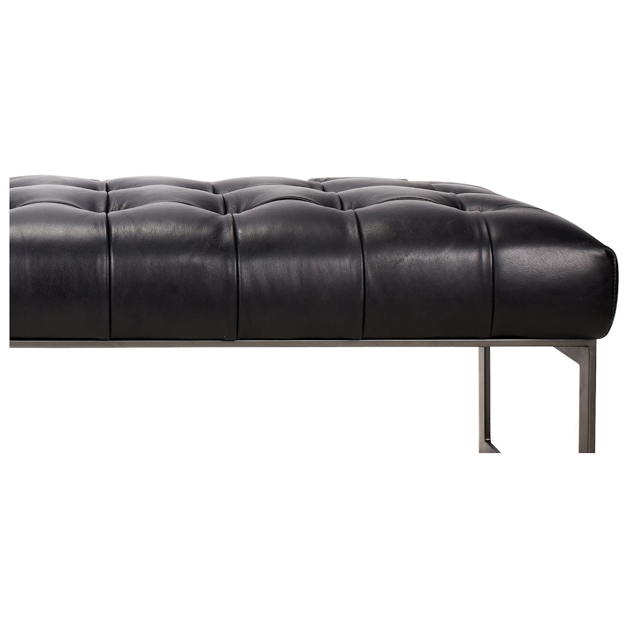 Moe's Home Collection Wyatt Leather Bench Black