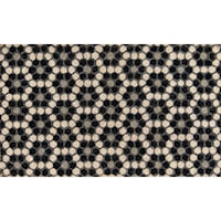 Black Hex Tile 1'6" x 2'6" Rug