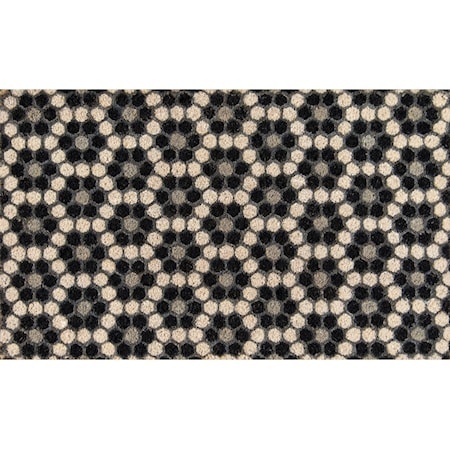 Black Hex Tile 1'6" x 2'6" Rug