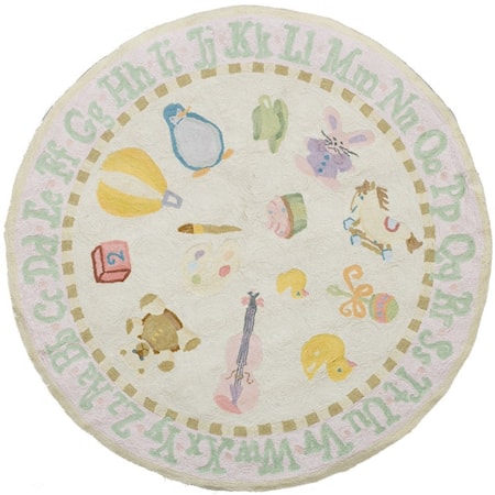 Classic Toys 5' X 5' Round Rug - Soft Pink