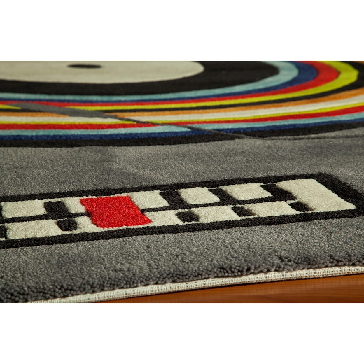Momeni Lil Mo Hipster Turntable 5' X 5' Round Rug - Grey