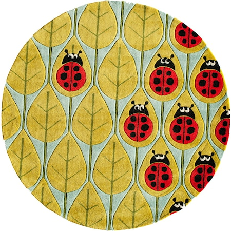 Ladybug Family 5' X 5' Round Rug - Lady Bug 