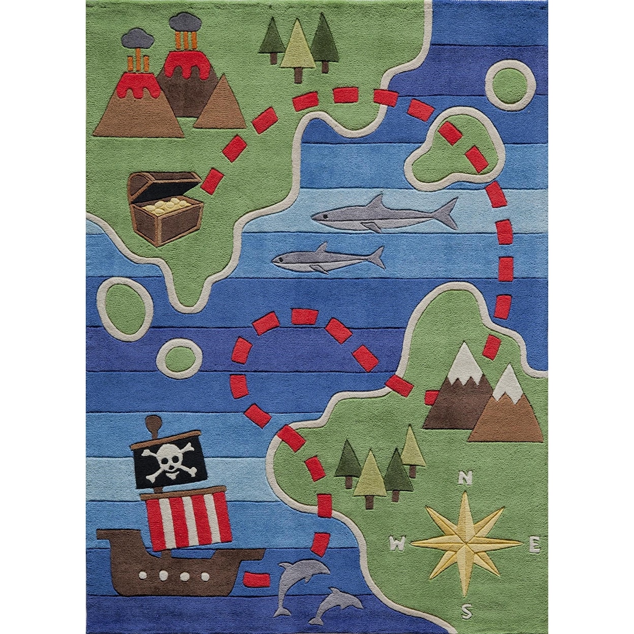 Momeni Lil Mo Whimsey Pirate Map 4' x 6' Rug