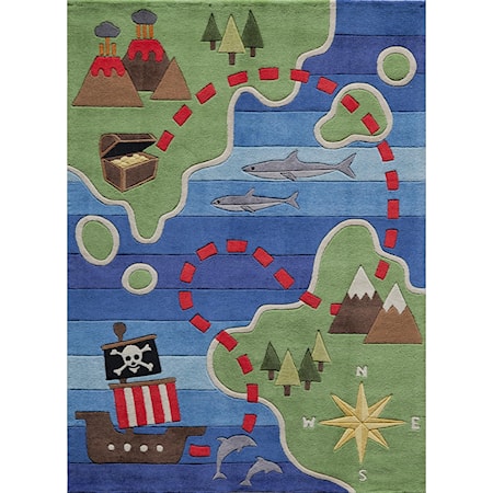 Pirate Map 4' x 6' Rug