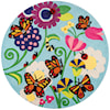 Momeni Lil Mo Whimsey Butterfly 5' X 5' Round Rug - Multi