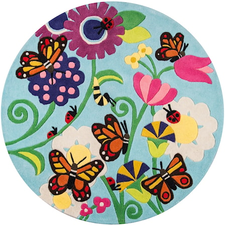 Butterfly 5' X 5' Round Rug - Multi