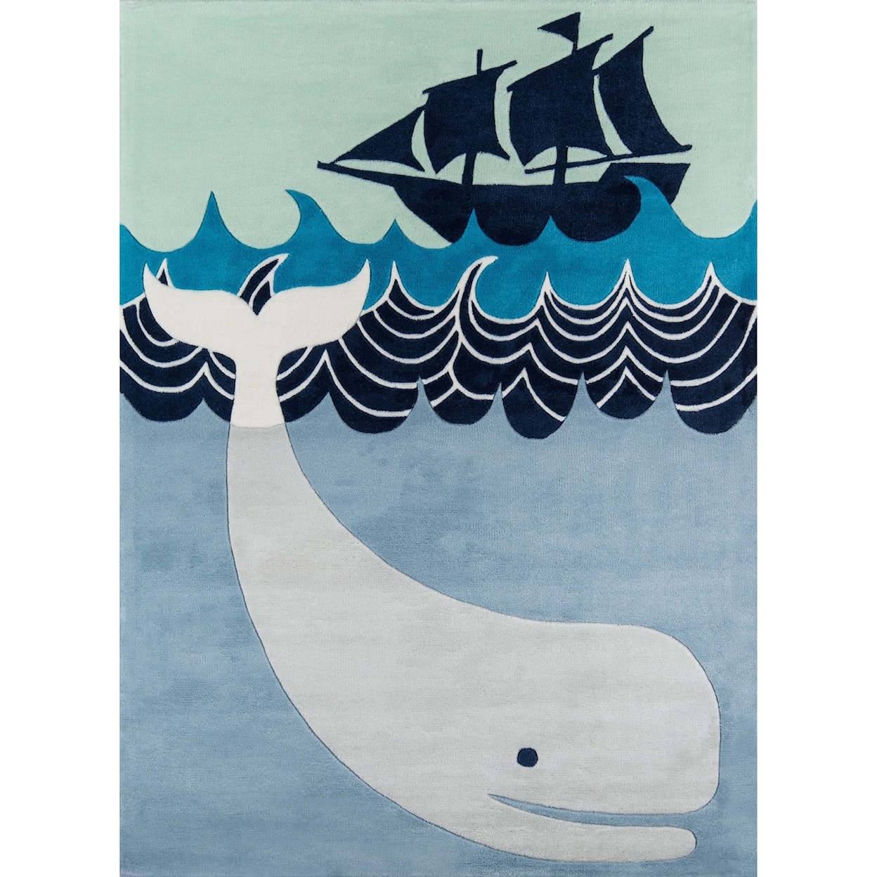 Momeni Lil Mo Whimsey Whale's Tail 8' X 10' Rug - Multi Blue